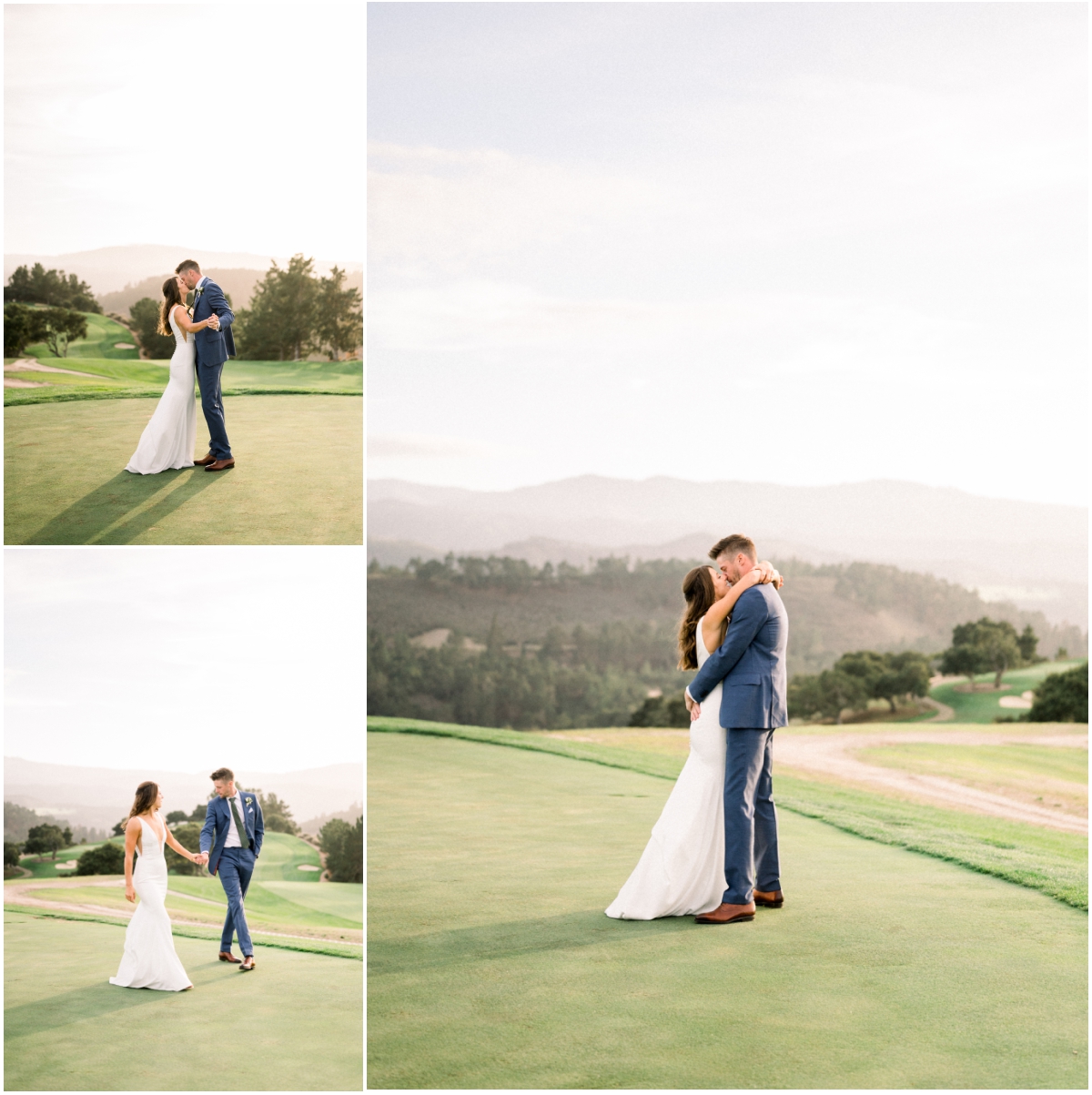 Tehama golf club wedding picture with rolling hills