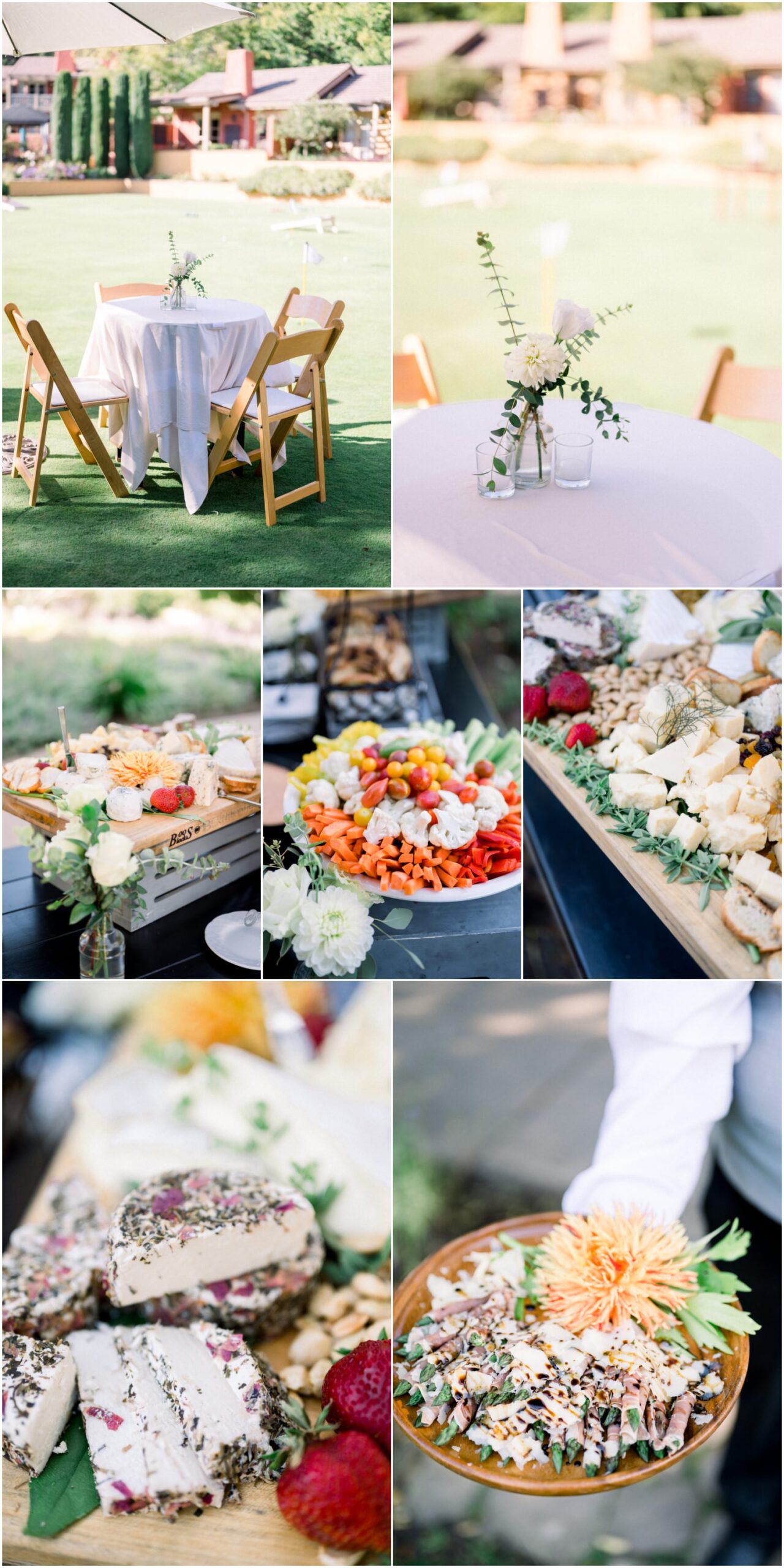 collage of appetizers and charcuterie board