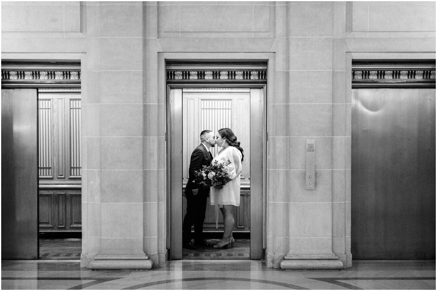 Couple in Elevator at SF City hall
